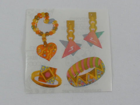 Sandylion Earring Jewelry Pearly / Opalescent Sticker Sheet / Module - Vintage & Collectible