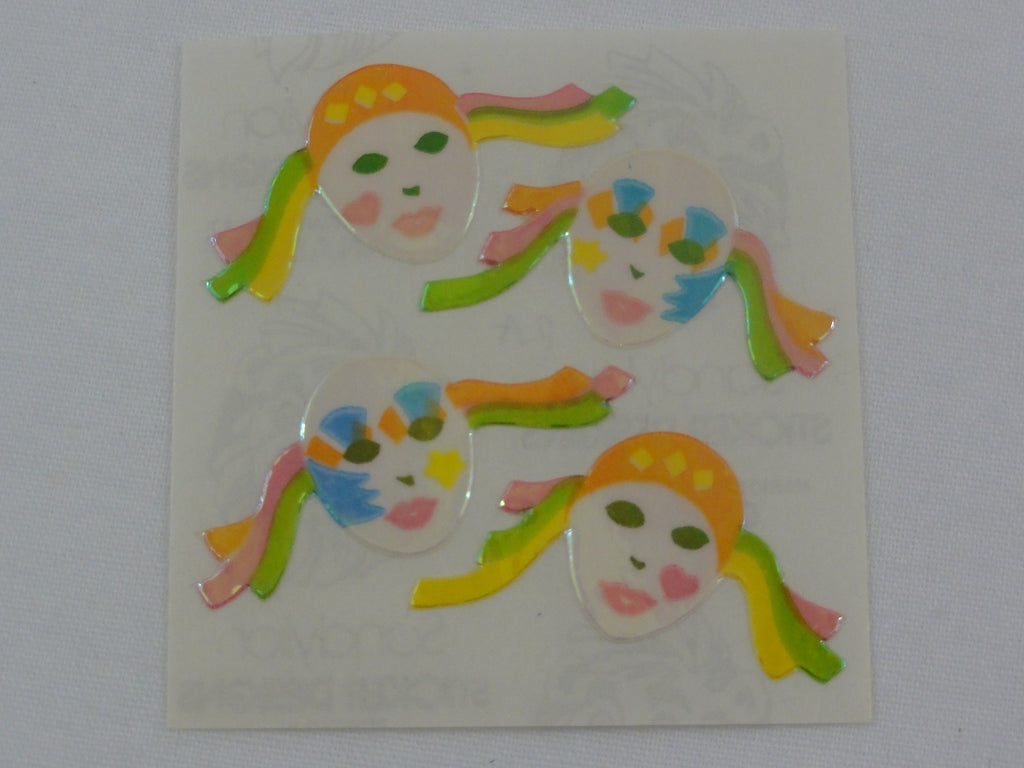 Sandylion Carnival Mask Pearly / Opalescent Sticker Sheet / Module - Vintage & Collectible