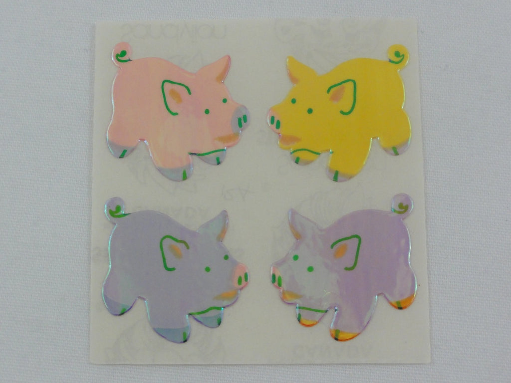 Sandylion Pigs Pearly / Opalescent Sticker Sheet / Module - Vintage & Collectible