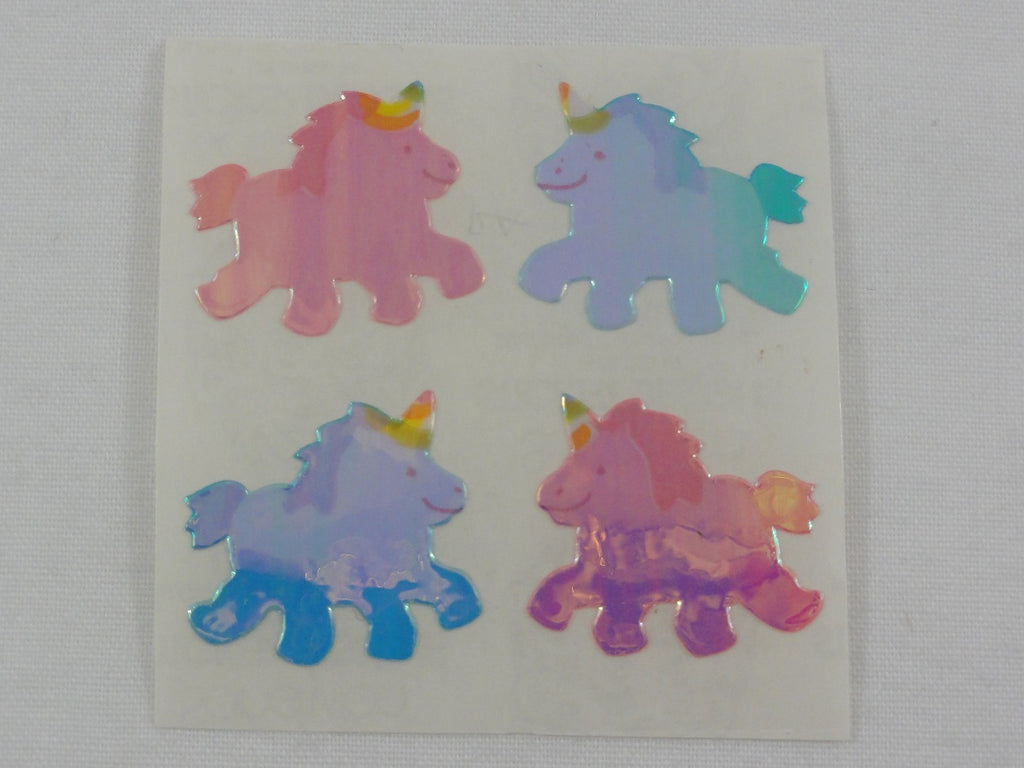 Sandylion Unicorn Pearly / Opalescent Sticker Sheet / Module - Vintage & Collectible
