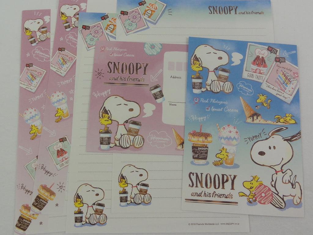 Peanuts Snoopy Letter Sets - F - Stationery Writing Paper Envelope