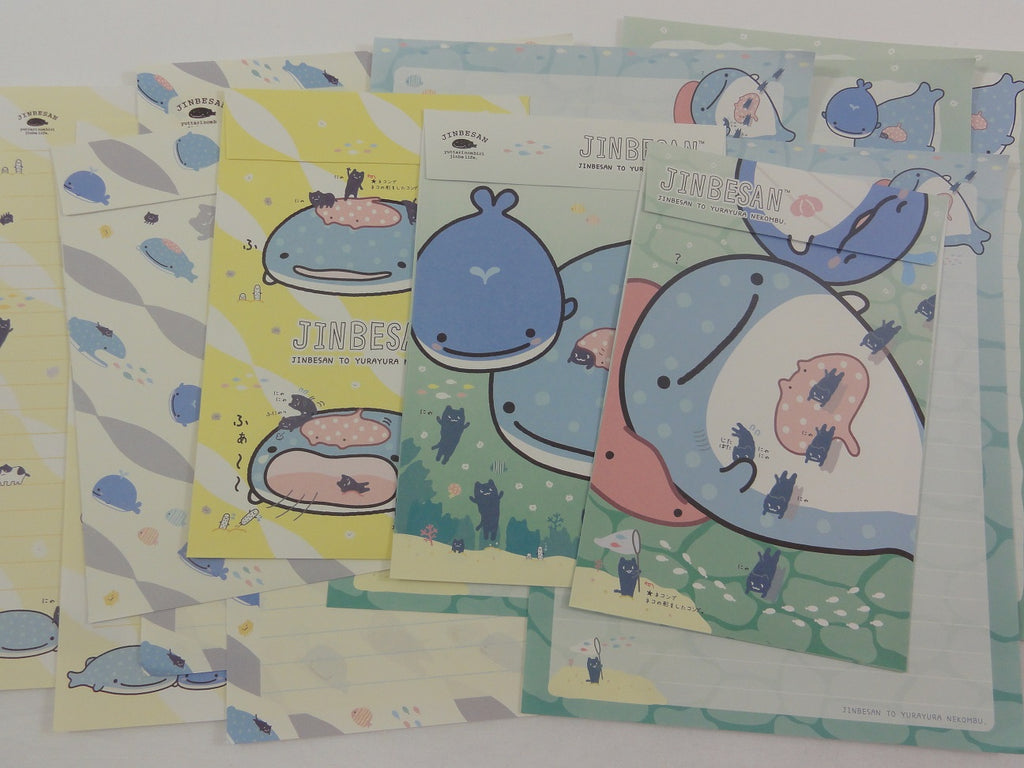 Cute Kawaii San-X Jinbesan Whale Letter Sets - E - Stationery Writing Paper Envelope