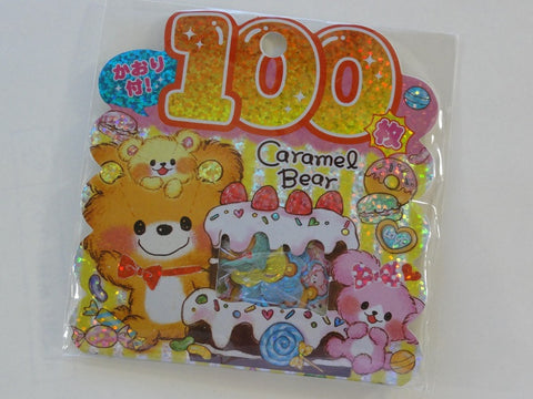 Cute Kawaii Kamio Caramel Bear Stickers Sack - Vintage