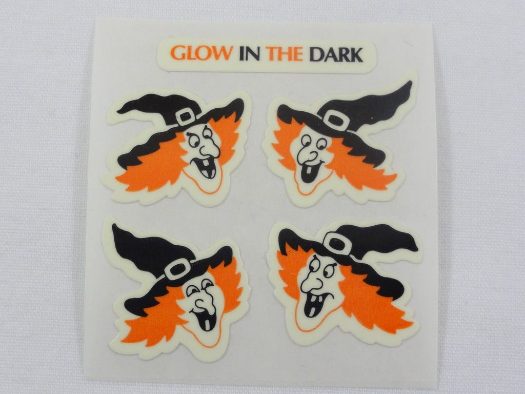 Sandylion Witch Halloween Glow in the Dark Sticker Sheet / Module - Vintage & Collectible