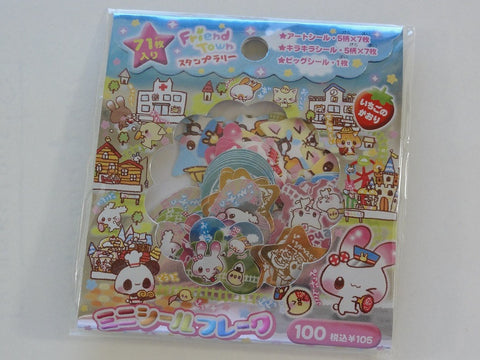 Cute Kawaii Japan Friend Town Stickers Flake Sack - Vintage