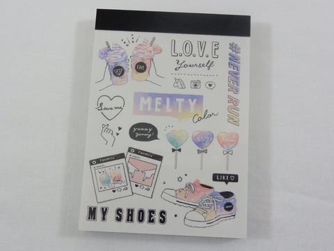 Kawaii Cute Kamio Melty Color Sweet Love Mini Notepad / Memo Pad - Stationery Designer Writing Paper Collection