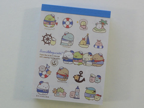 z Kawaii Cute San-X Sumikko Gurashi Sailor Navy Marine Style Mini Notepad / Memo Pad - D