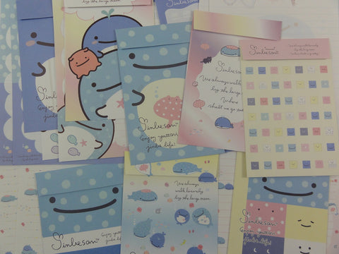 Cute Kawaii San-X Jinbesan Whale Letter Writing Paper + Envelope Theme Stationery Set