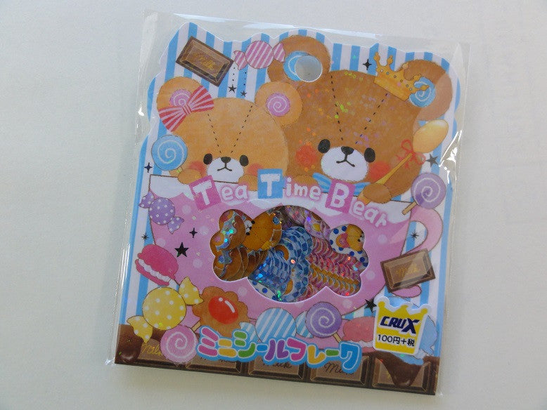 Cute Kawaii Crux Tea Time Bear Stickers Flake Sack
