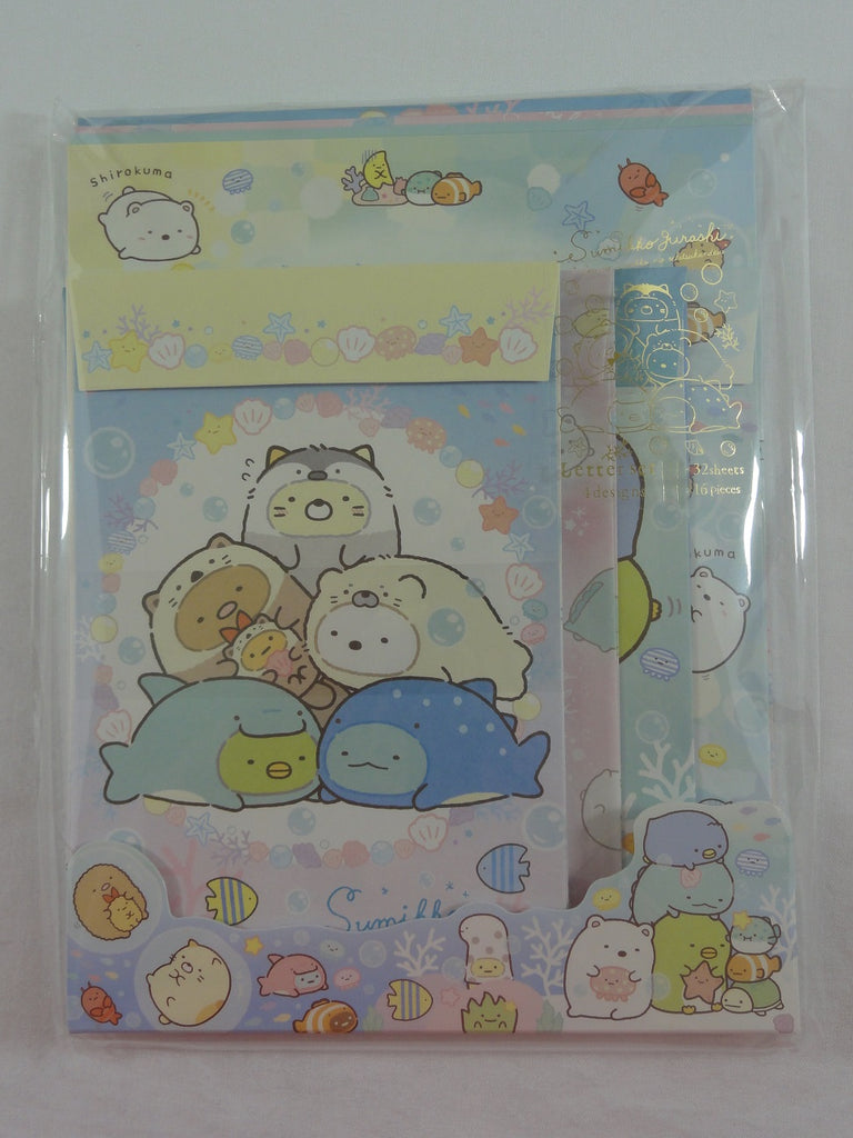Cute Kawaii San-X Sumikko Gurashi Sea Animals Letter Set Pack - Stationery Writing Paper Envelope