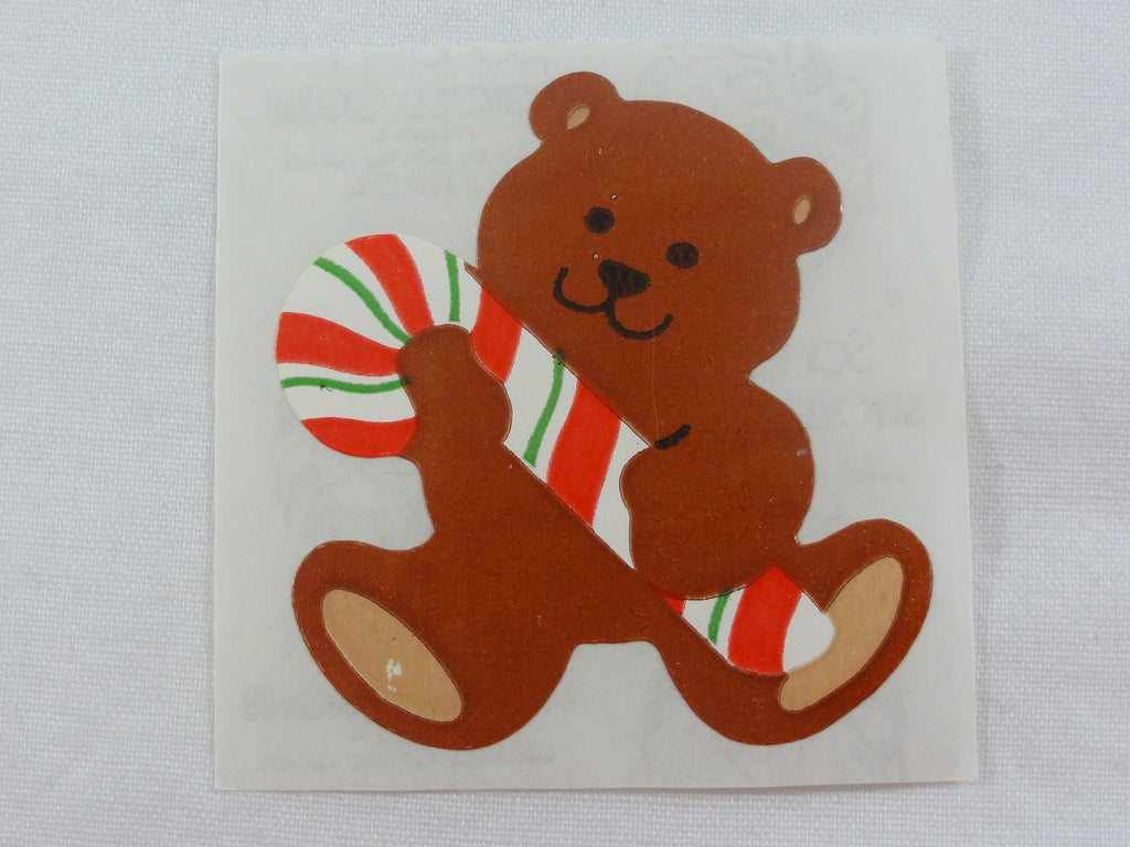 Sandylion Bear Candy Cane Sticker Sheet / Module - Vintage & Collectible