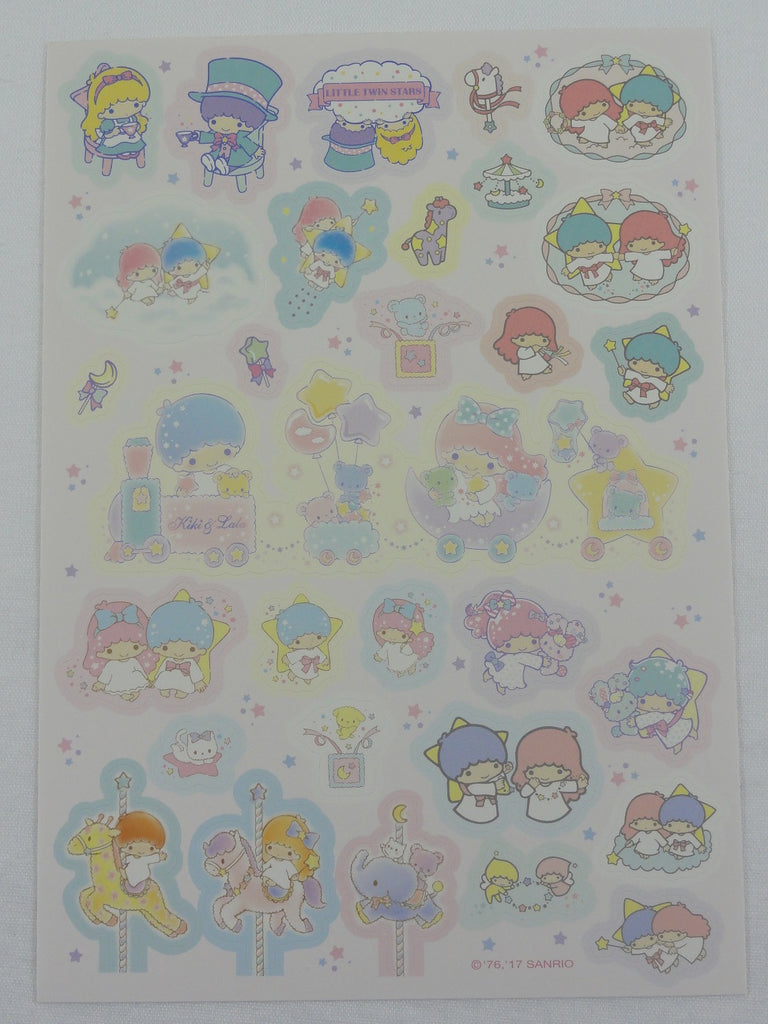 Cute Kawaii Sanrio Little Twin Stars Sticker Sheet - 2017 Collectible - for Journal Planner Craft Stationery