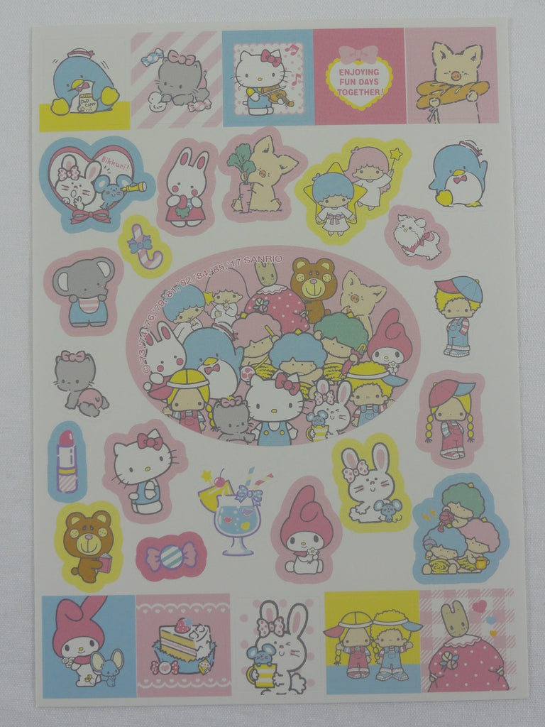 Cute Kawaii Sanrio Characters Sticker Sheet - 2017 Collectible - for Journal Planner Craft Stationery