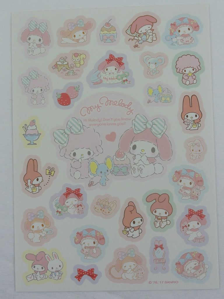 Cute Kawaii Sanrio My Melody Sticker Sheet - 2017 Collectible - for Journal Planner Craft Stationery