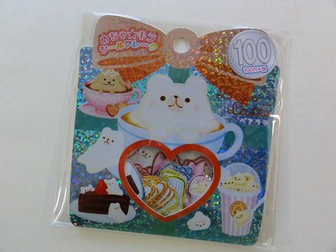 Cute Kawaii Kamio Coffee Dessert Whip Cream Stickers Flake Sack