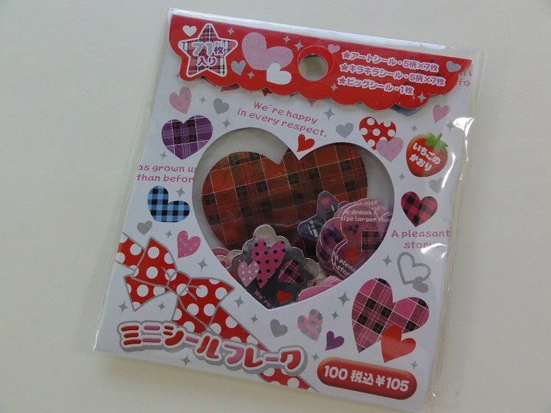 Cute Kawaii Heart Flake Stickers Sack - Vintage