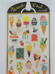 Cute Kawaii Mind Wave Weekend Market Series - Ice Cream Gelato Sticker Sheet - for Journal Planner Craft