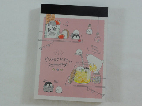 Cute Kawaii Hedgehog Bear Penguin Mugyutto Memory Mini Notepad / Memo Pad - E - Stationery Design Writing Collection