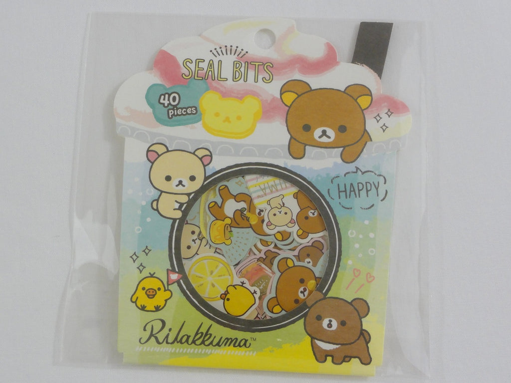 Cute Kawaii San-X Rilakkuma Flake Stickers Sack - Drinks - Collectible for Journal Agenda Planner Craft Scrapbook