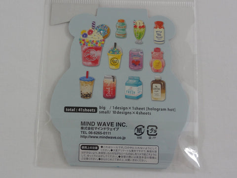 Cute Kawaii Mind Wave Foodies Series - Fruit Bubble Milk Tea Drinks Flake Stickers Sack - for Journal Agenda Planner Scrapbooking Craft