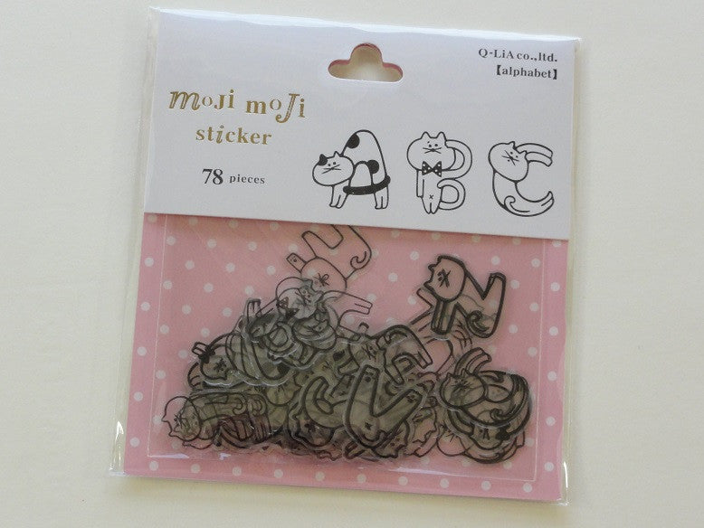 z Cute Kawaii Q-Lia Alphabet Cat Design Sticker Flakes Sack