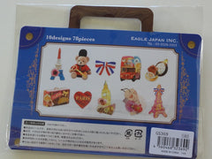 Cute Kawaii London Paris Travel Voyage Flake Stickers Sack