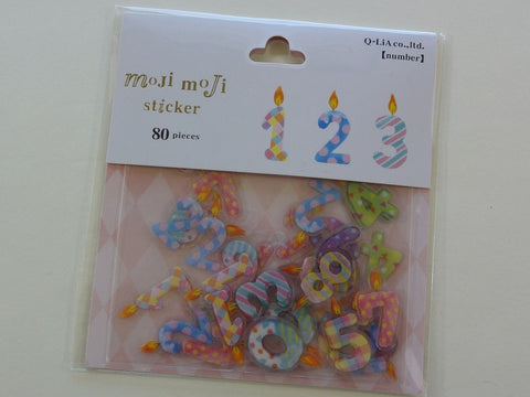 Cute Kawaii Q-Lia Number Birthday Candles Sticker Flakes Sack