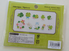 z Cute Kawaii Green Lucky Clover Flake Stickers Sack