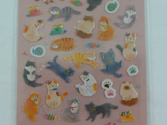 Cute Kawaii Daiso Cat Kitten Sticker Sheet - 2 sheets - for Journal Planner Craft Organizer