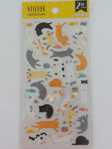 Cute Kawaii Daiso Cat Kitten Sticker Sheet - 2 sheets - for Journal Planner Craft Organizer