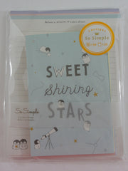 Cute Kawaii Crux Penguin Shining Stars Letter Set Pack - Stationery Writing Paper Penpal