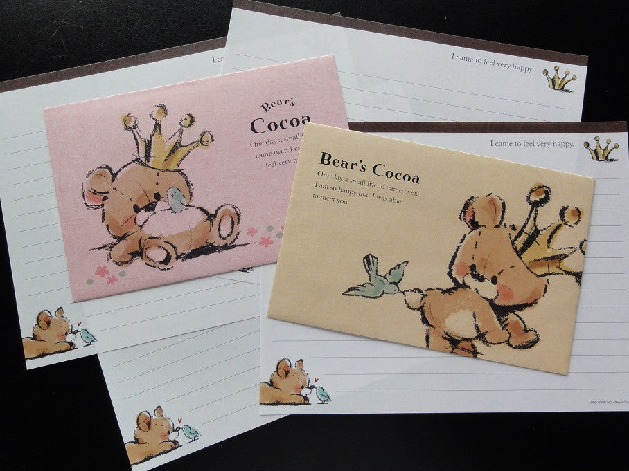 z Kawaii Cute Mindwave Bear's Cocoa Letter Sets - A