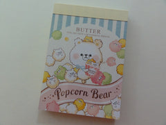 Cute Kawaii Crux Popcorn Bear Butter Mini Notepad / Memo Pad