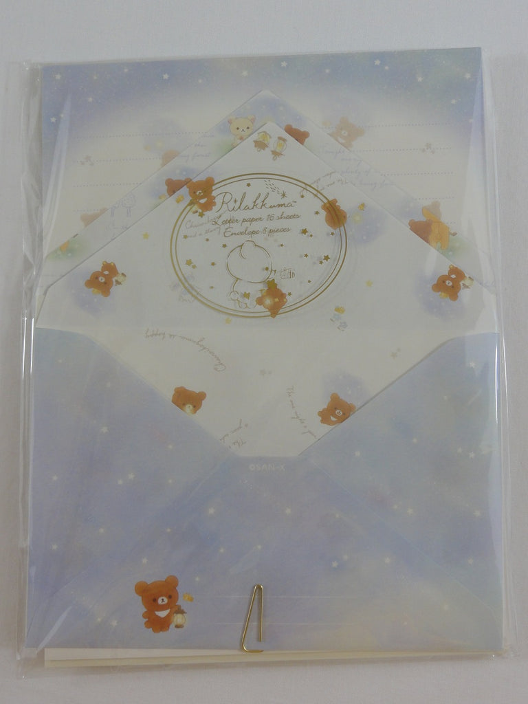 Cute Kawaii San-X Rilakkuma Starry Night Letter Set Pack - B - Stationery Writing Paper Envelope Penpal