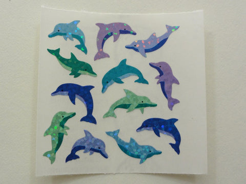 Sandylion Dolphin Glitter Sticker Sheet / Module - Vintage & Collectible