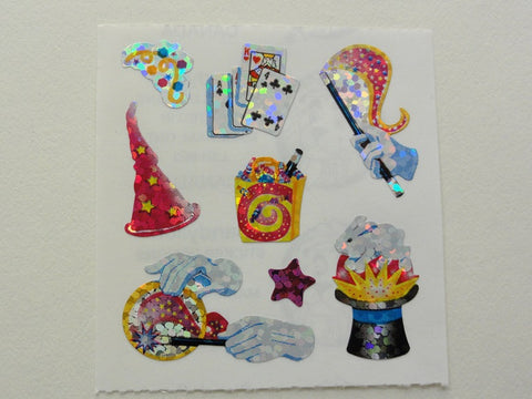 Sandylion Magic Magician Glitter Sticker Sheet / Module - Vintage & Collectible
