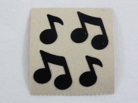 Sandylion Music Notes Fuzzy Sticker Sheet / Module - Vintage & Collectible