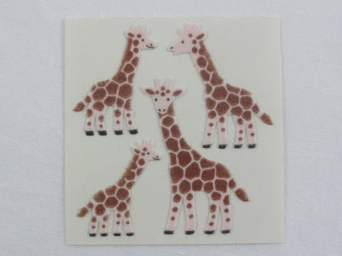 Sandylion Giraffe Fuzzy Sticker Sheet / Module - Vintage & Collectible