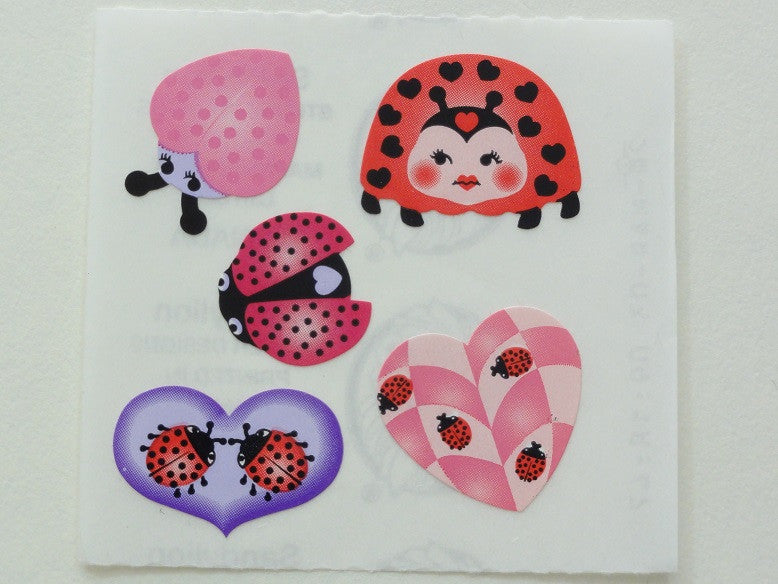 Sandylion Love Heart Beetle Valentine Sticker Sheet / Module - Vintage & Collectible