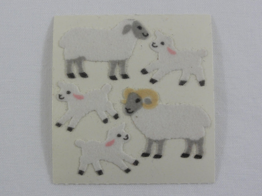 Sandylion Lamb Fuzzy Sticker Sheet / Module - Vintage & Collectible