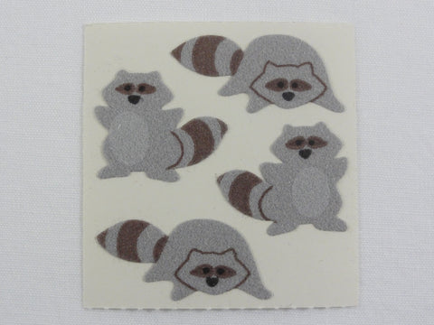 Sandylion Raccoon Fuzzy Sticker Sheet / Module - Vintage & Collectible