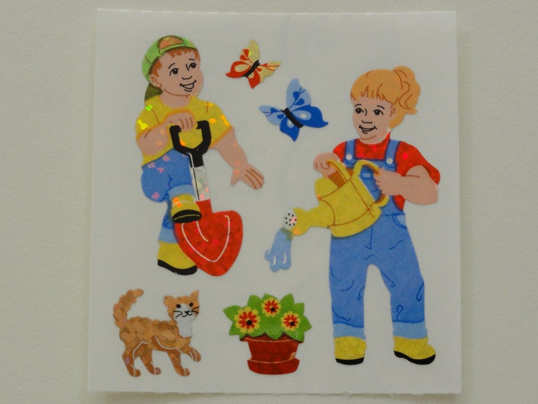 Sandylion Gardening Glitter Sticker Sheet / Module - Vintage & Collectible