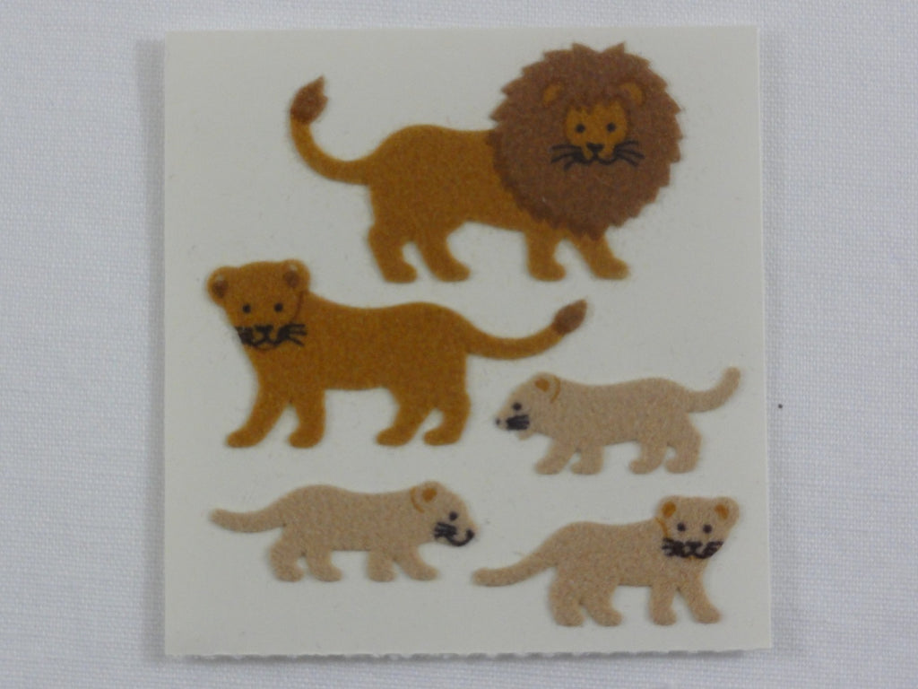Sandylion Lion Fuzzy Sticker Sheet / Module - Vintage & Collectible