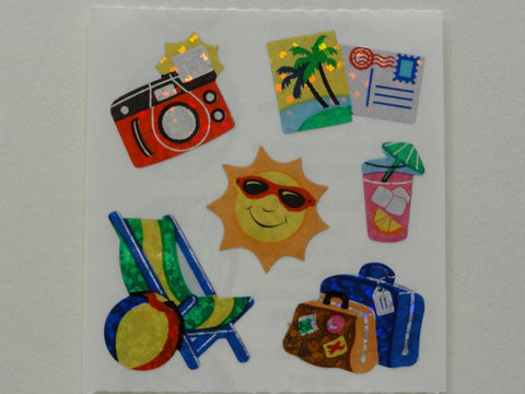 Sandylion Sunny Beach Vacation Glitter Sticker Sheet / Module - Vintage & Collectible