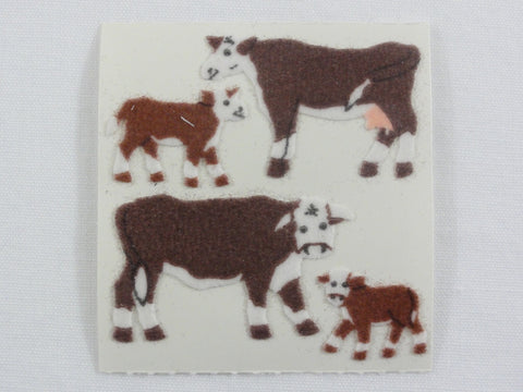 Sandylion Cow Fuzzy Sticker Sheet / Module - Vintage & Collectible
