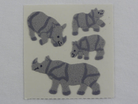 Sandylion Rhino Fuzzy Sticker Sheet / Module - Vintage & Collectible