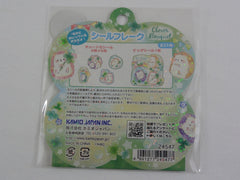 Cute Kawaii Kamio Hedgehog Clover Bouquet Flake Stickers Sack - for Journal Planner Craft Scrapbook Agenda