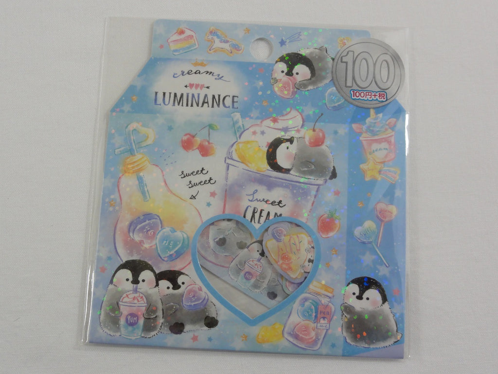 Cute Kawaii Kamio Penguin Sweet Creamy Flake Stickers Sack - for Journal Planner Craft Scrapbook Agenda