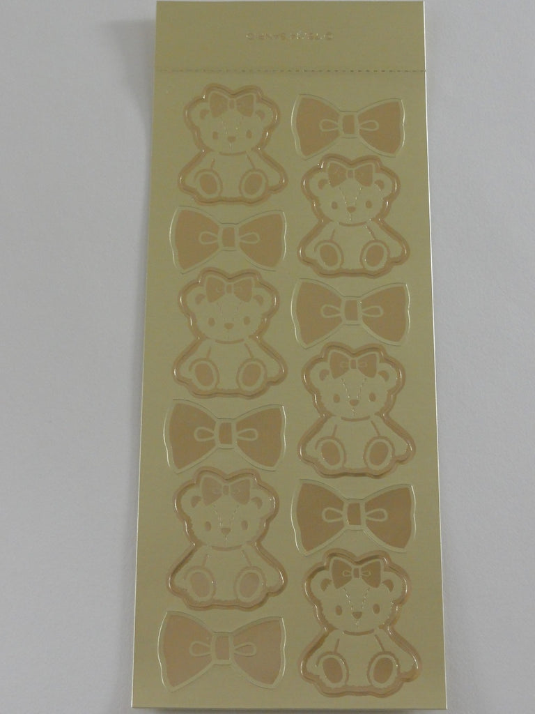 Cute Kawaii Hello Kitty Bear Gold Sticker Sheet - 2014 Rare HTF Collectible - for Journal Planner Craft Stationery