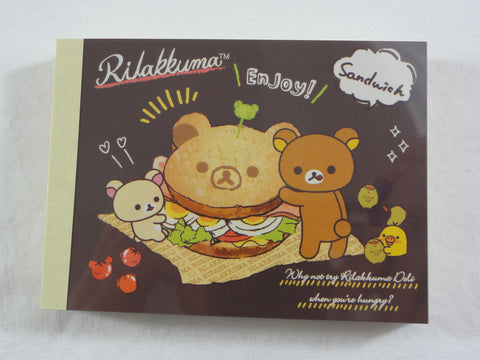 Cute Kawaii San-X Rilakkuma Bear Deli Mini Notepad / Memo Pad - D - Stationery Writing Message